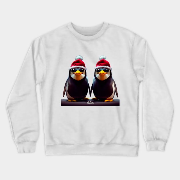 Couple of cute Christmas penguins Crewneck Sweatshirt by extraordinar-ia